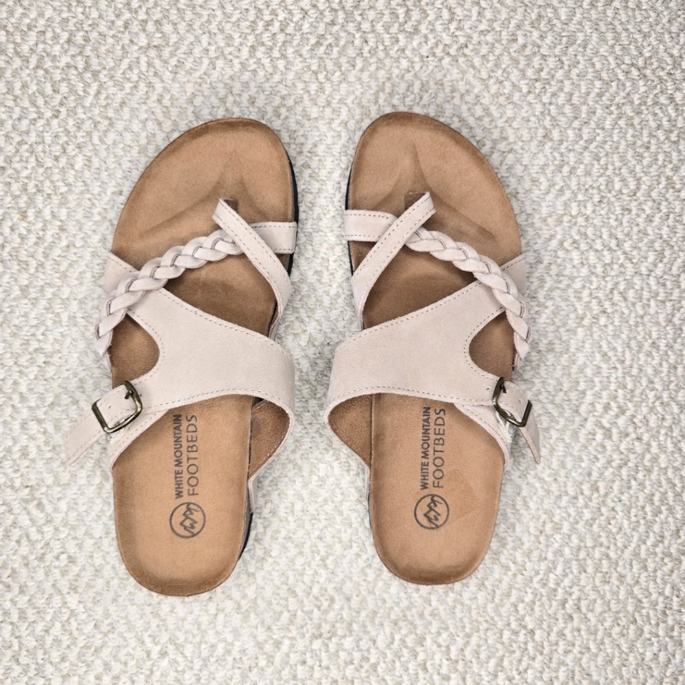 White Mountain Hazy Footbed Women's Tan Sandals Size 9 NWOT